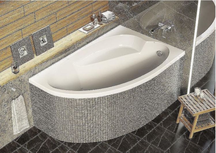 Акриловая ванна Alex Baitler Nero 160х100 R без гидромассажа