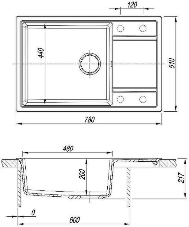 Кухонная мойка Florentina Липси-780 XL 20.505.D0780.307 Серый шелк