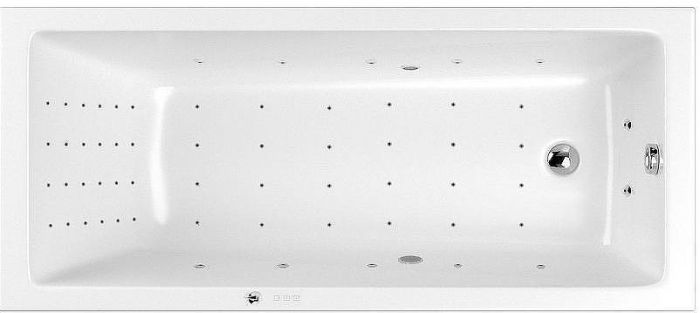 Акриловая ванна Whitecross Wave Slim 180x80 0111.180080.100.NANO.CR с гидромассажем