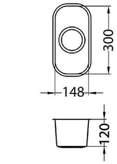 Кухонная мойка Alveus Variant 110 SAT 148x300x120 1079965 Сатинированная сталь