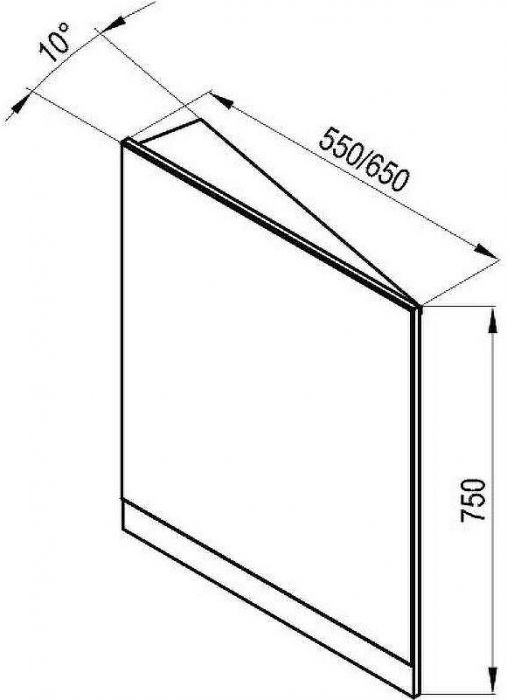 Зеркало Ravak 10° 65 L X000001078 угловое Темный орех