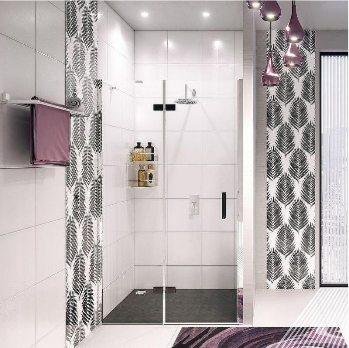 Душевая дверь WasserKRAFT Aller 120 L 10H05LBLACK MATT профиль Хром матовый стекло прозрачное