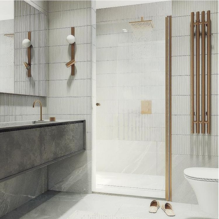 Душевая дверь Maybah Glass MGD-803-2 800x1980 на монопетле Бронза стекло прозрачное