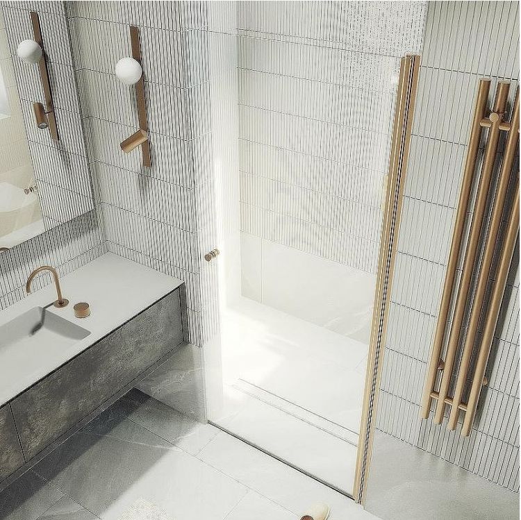 Душевая дверь Maybah Glass MGD-803-2 800x1980 на монопетле Бронза стекло прозрачное