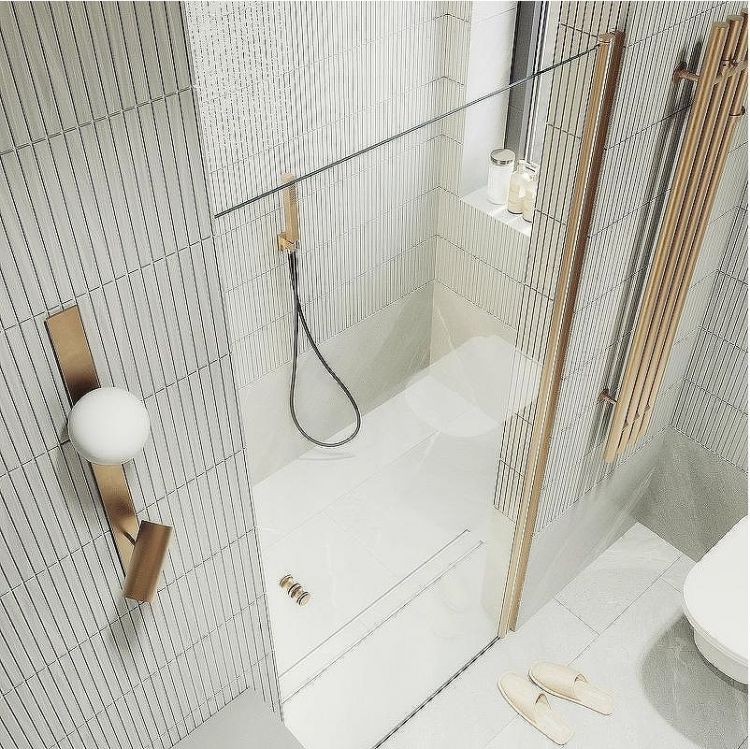 Душевая дверь Maybah Glass MGD-803-2 800x1980 на монопетле Бронза стекло прозрачное