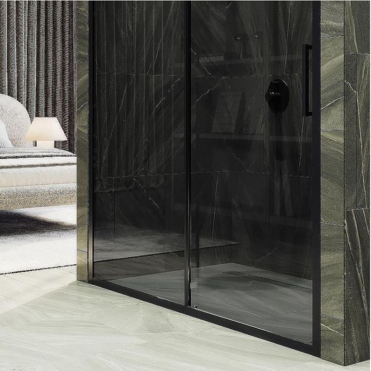 Душевая дверь Maybah Glass MGD-1284-6 1200x1950 раздвижная профиль Черный стекло графитовое