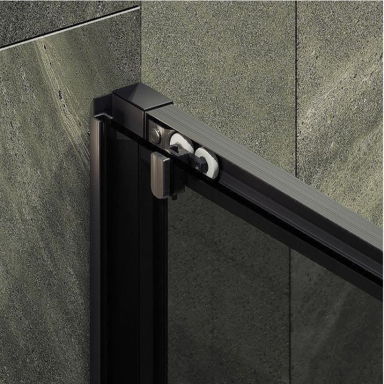 Душевая дверь Maybah Glass MGD-1284-6 1200x1950 раздвижная профиль Черный стекло графитовое
