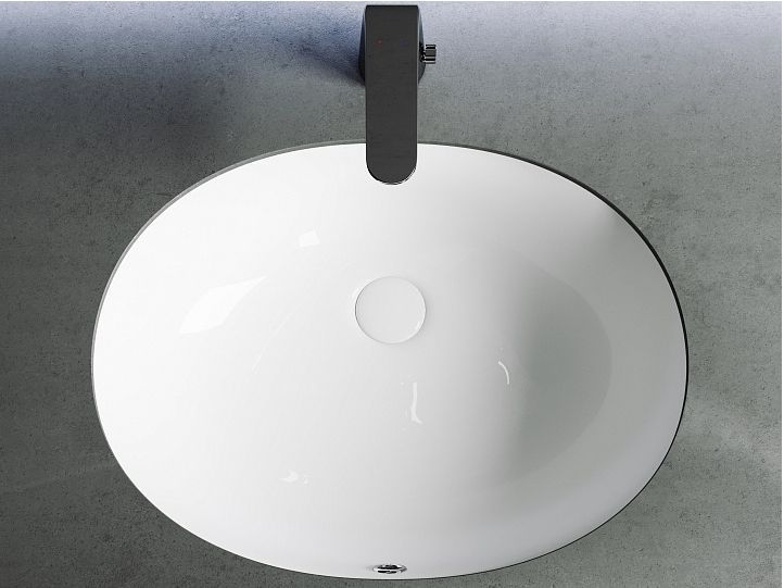 Умывальник CERAMICANOVA Element овальный встраиваемый под столешницу с крепежом и шаблоном для установки CN6043