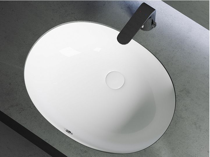 Умывальник CERAMICANOVA Element овальный встраиваемый под столешницу с крепежом и шаблоном для установки CN6043