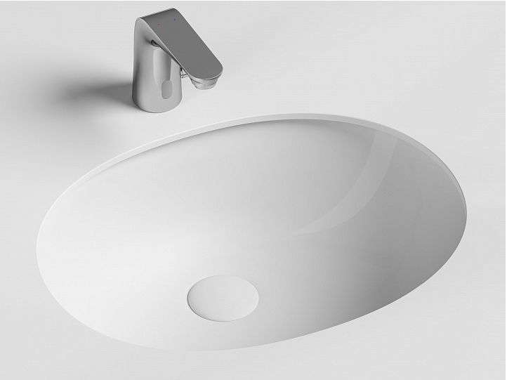 Умывальник CERAMICANOVA Element овальный встраиваемый под столешницу с крепежом и шаблоном для установки CN6043