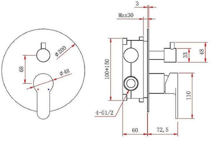 Душевая система Berges Nardis 2R 071003 Хром сильвер