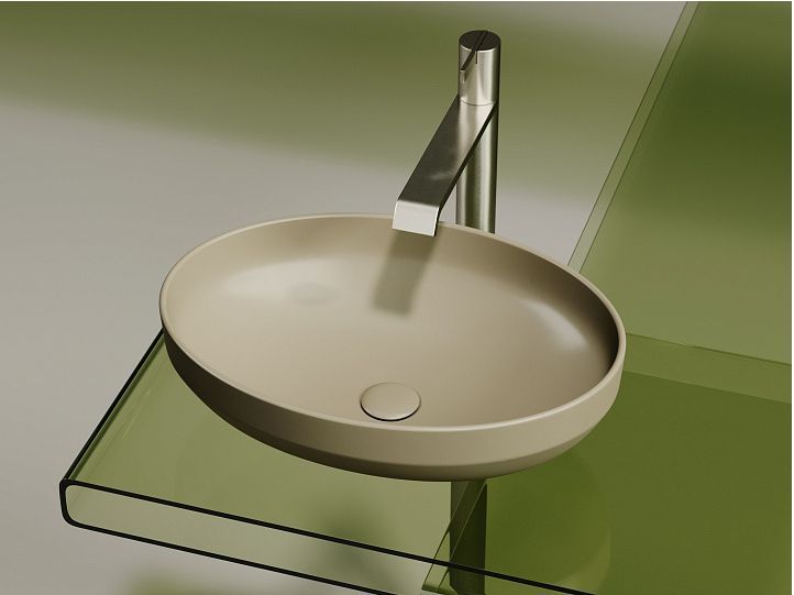 Умывальник CERAMICANOVA Element чаша накладная овальная (цвет Капучино Матовый) CN6056MC