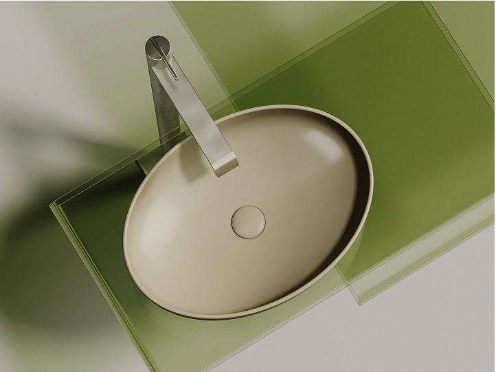 Умывальник CERAMICANOVA Element чаша накладная овальная (цвет Капучино Матовый) CN6056MC