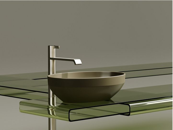 Умывальник CERAMICANOVA Element чаша накладная овальная (цвет Капучино Матовый) CN6056MC