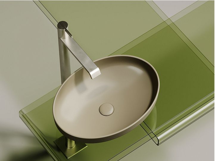 Умывальник CERAMICANOVA Element чаша накладная овальная (цвет Капучино Матовый) CN6056MC