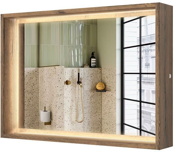Зеркало ЗОВ Парма 70 PZ70AT с подсветкой цвет Древесина Аттик