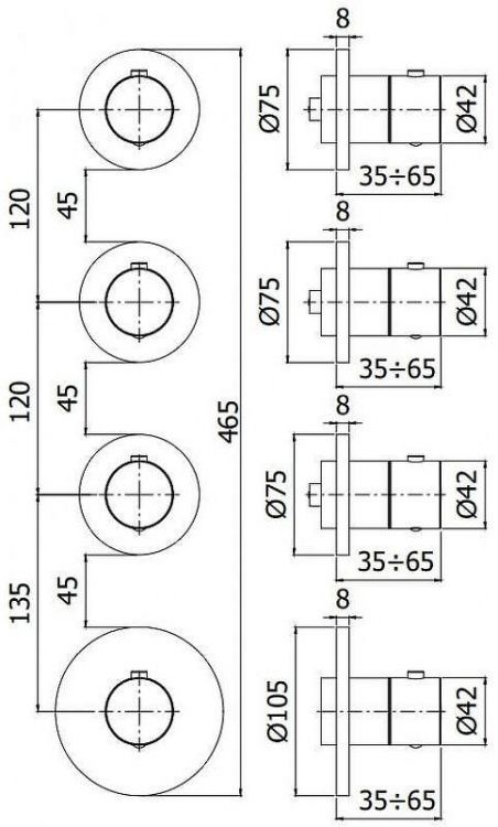Смеситель для душа Paffoni Modular Box MDE019HGSP с термостатом цвет Золото медовое брашированное Смеситель для душа Paffoni Modular Box MDE019HGSP с термостатом цвет Золото медовое брашированное
