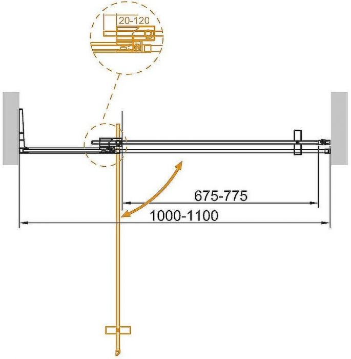 Душевая дверь Cezares Slider 110 SLIDER-B-1-100/110-BR-Cr профиль Хром стекло бронзовое