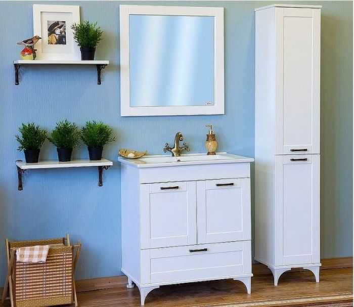 Тумба под раковину Sanflor Ванесса 75/2 С000005882 Белая матовая