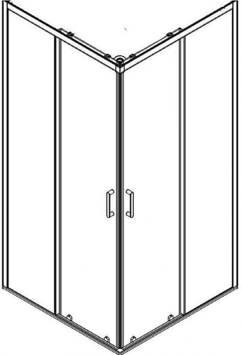 Душевая дверь для кабины Aquanet Passion S 2.0 №1/4 263875 профиль Серебро стекло прозрачное
