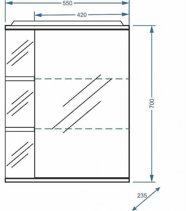 Зеркальный шкаф Stella Polar Концепт Нелея 55/С R SP-00000043 с подсветкой Белый