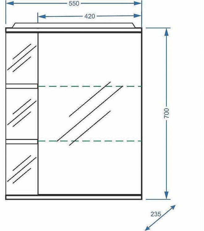 Зеркальный шкаф Stella Polar Концепт Нелея 55/С R SP-00000043 с подсветкой Белый