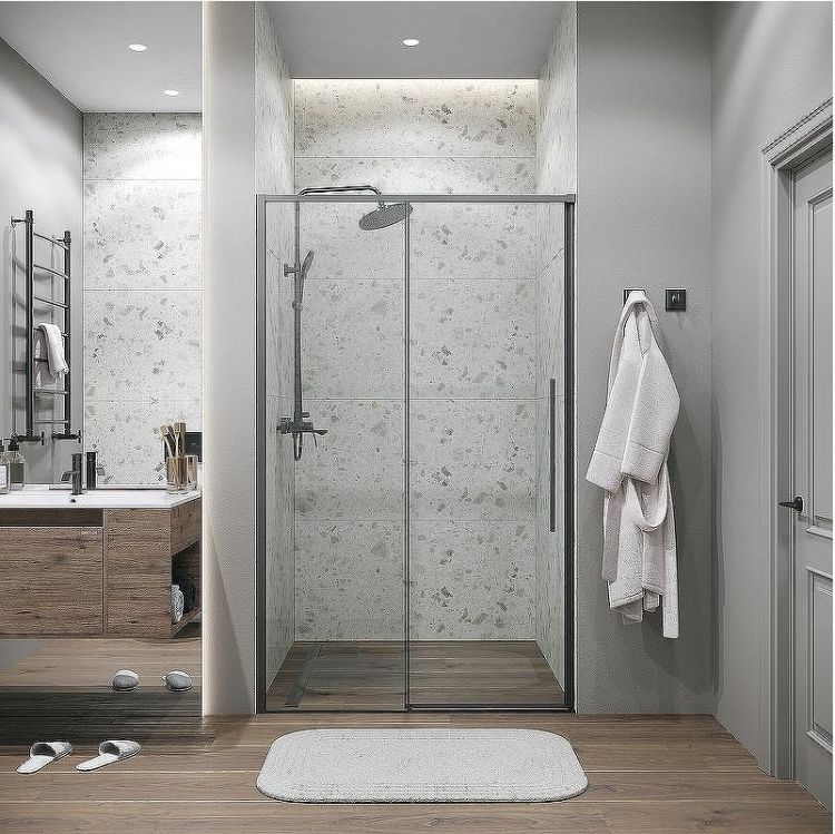 Душевая дверь Grossman Galaxy 100 100.K33.01.100.42.00 профиль Графит сатин стекло прозрачное