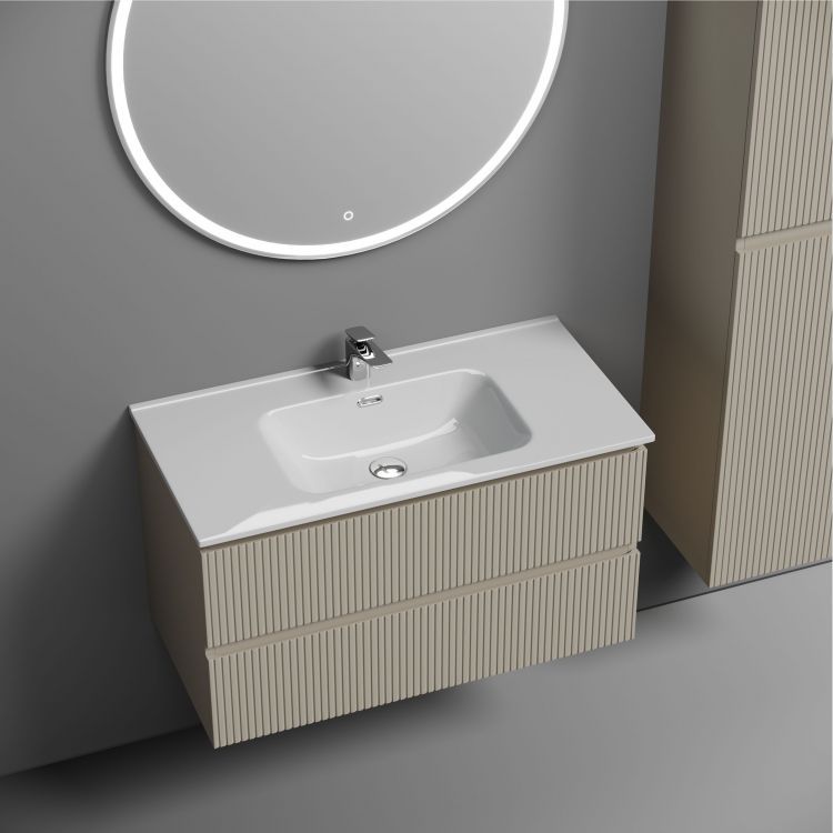 Тумба подвесная SANCOS Snob T 890х445х500, c двумя ящиками оснащенными доводчиками, Beige Soft,SNT90CE