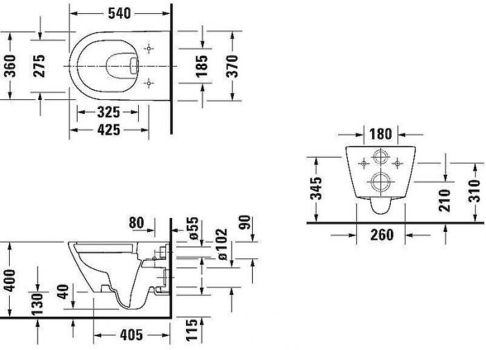 Унитаз Duravit D-Neo 45770900A1 подвесной с сиденьем Микролифт