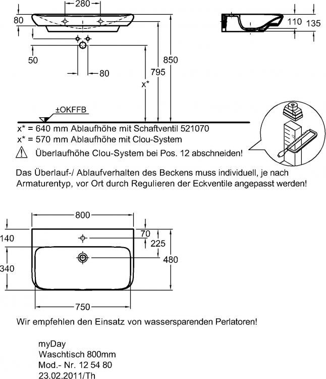 Раковина Keramag myDay, 125480000