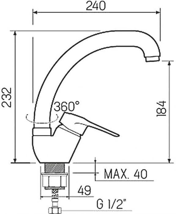 Смеситель для кухни Ростовская Мануфактура Сантехники SL55-011F Хром