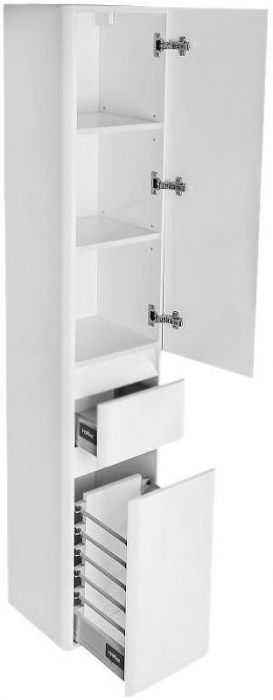 Шкаф пенал Style Line Атлантика Люкс Plus 35 ЛС-00000694 с бельевой корзиной Белый