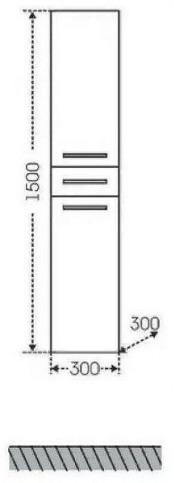 Шкаф пенал СанТа Омега 30 507002 подвесной Белый