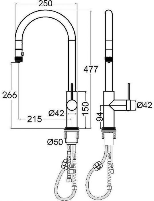 Смеситель для кухни Paulmark Galant Ga213077-AN Антрацит