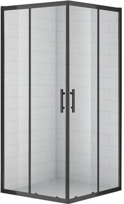 Душевой уголок Cezares Eco 90x90 ECO-O-A-2 профиль Черный стекло прозрачное