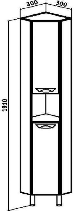 Шкаф пенал Runo Эконом 30 00000000290 угловой Белый