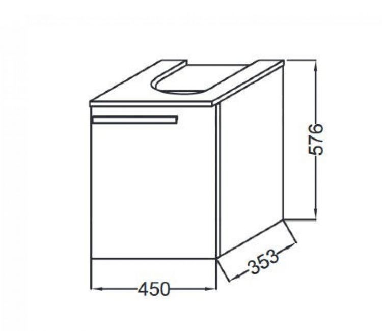 Тумба под раковину 45 см Jacob Delafon Struktura EB1397D-N14 серый Тумба под раковину 45 см Jacob Delafon Struktura EB1397D-N14 серый