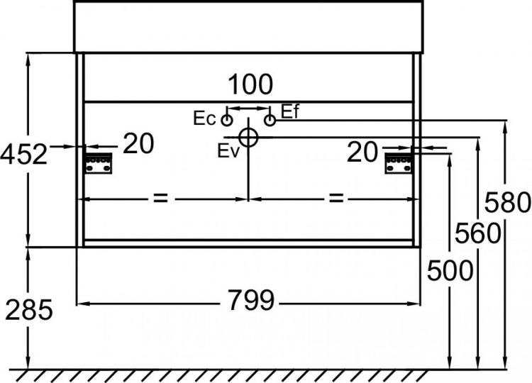 Тумба для комплекта 80 см Jacob Delafon Vivienne EB1507-E52-E52, дуб табак Тумба для комплекта 80 см Jacob Delafon Vivienne EB1507-E52-E52, дуб табак