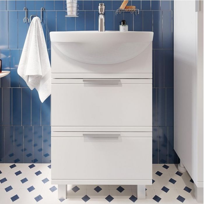 Тумба с раковиной DIWO Дмитров 50 цвет Белый