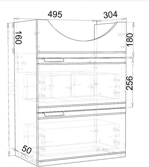 Тумба с раковиной DIWO Дмитров 50 цвет Белый