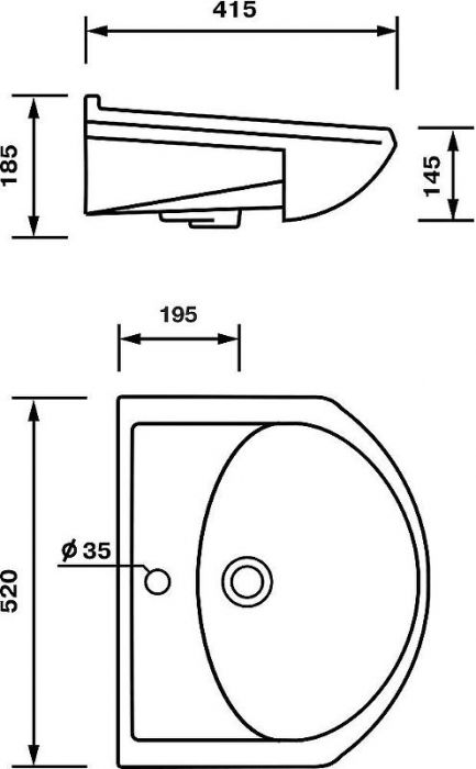 Тумба с раковиной DIWO Дмитров 50 цвет Белый