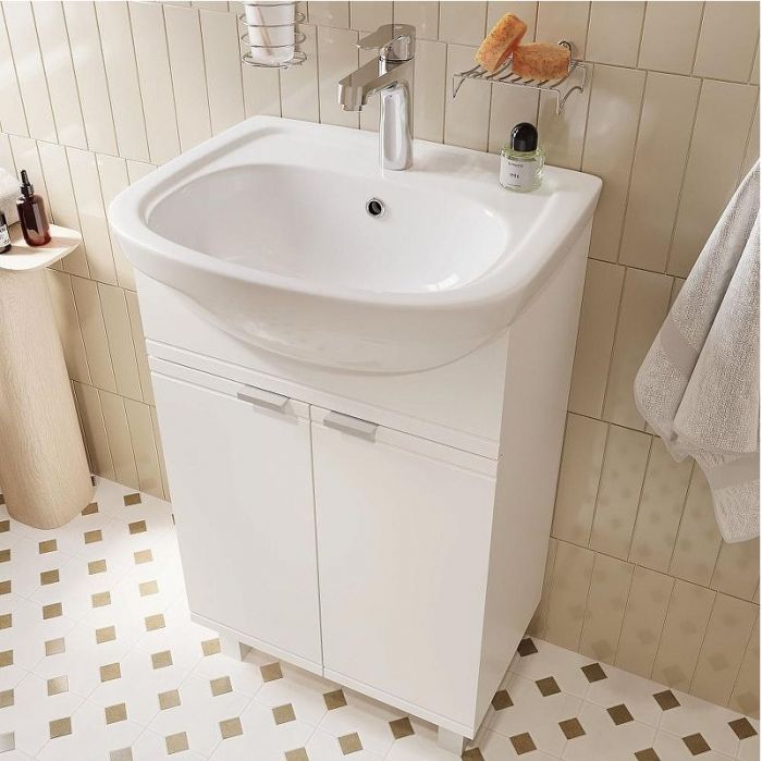 Тумба с раковиной DIWO Дмитров 50 цвет Белый