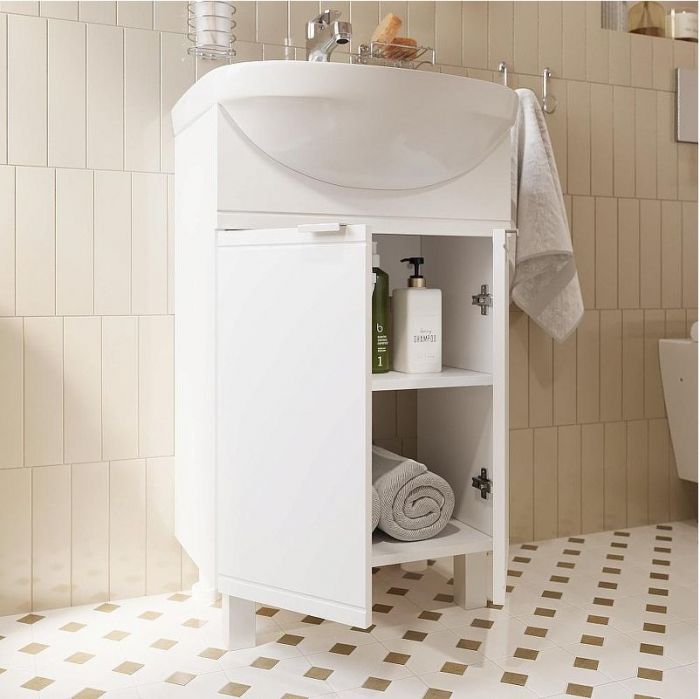 Тумба с раковиной DIWO Дмитров 50 цвет Белый