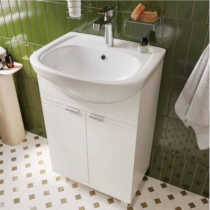 Тумба с раковиной DIWO Дмитров 50 цвет Белый