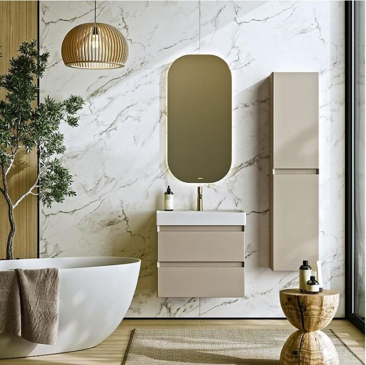 Шкаф пенал Aqwella Geometria 35 GE0535MD подвесной Морская дюна