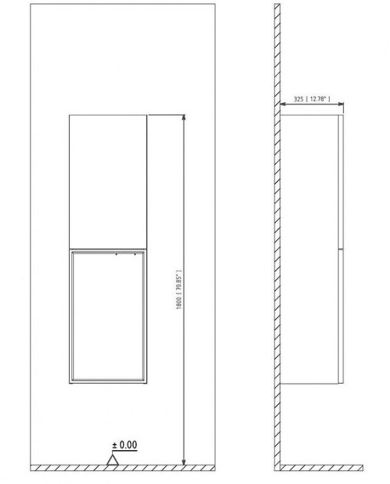 Шкаф пенал Orka Molino 40 3006329 подвесной цвет Антрацит матовый
