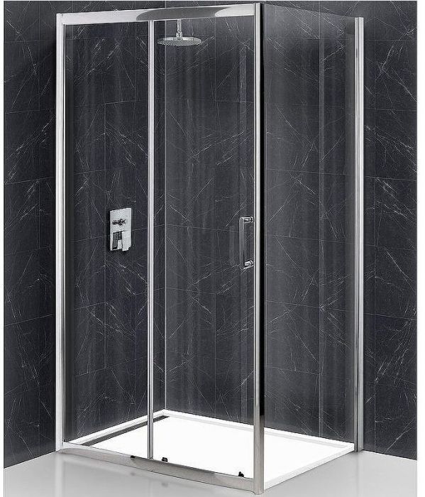 Душевой уголок BelBagno Uno 120х90 UNO-195-AH-1-120/90-C-Cr профиль Хром стекло прозрачное