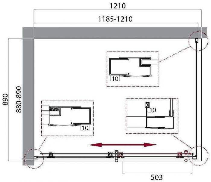 Душевой уголок BelBagno Uno 120х90 UNO-195-AH-1-120/90-C-Cr профиль Хром стекло прозрачное