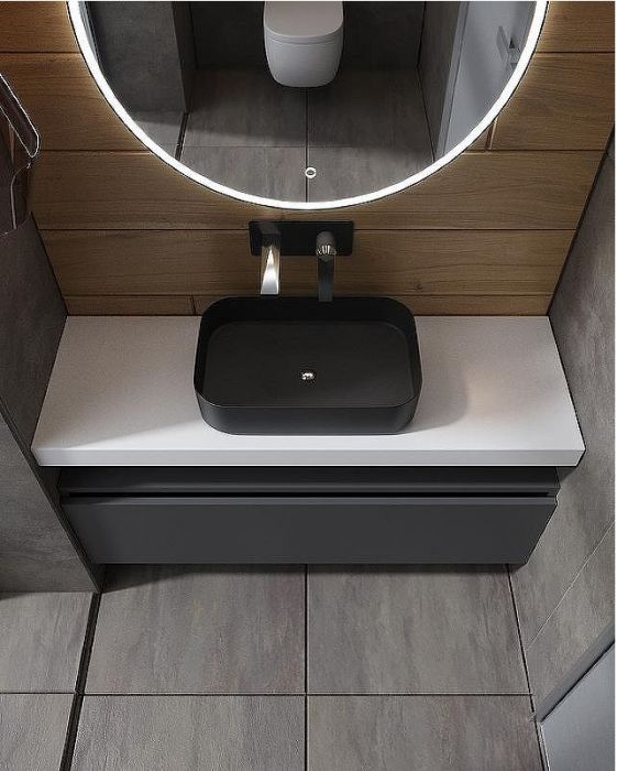 Тумба Boheme Armadi Art Vallessi UNO-S 100 897-100-A mat подвесная Антрацит матовый