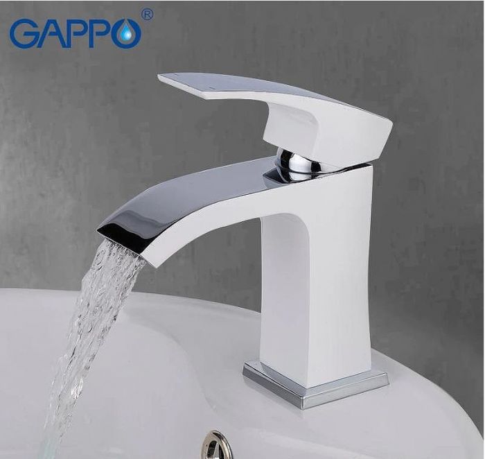 Смеситель для раковины Gappo G07 G1007-8 Белый Хром